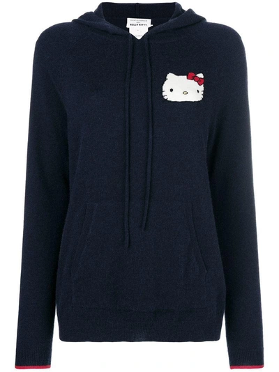 Shop Chinti & Parker Hello Kitty Patch Hooded Sweater - Blue