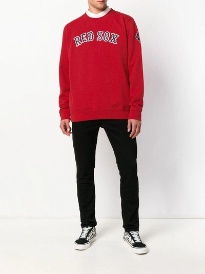 Shop Marcelo Burlon County Of Milan Red Sox Slogan Sweatshirt