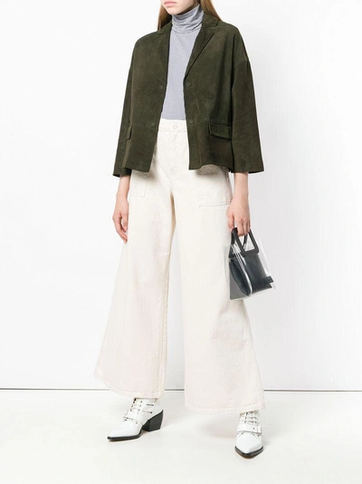 Shop P.a.r.o.s.h . Oversized Cropped Jacket - Green