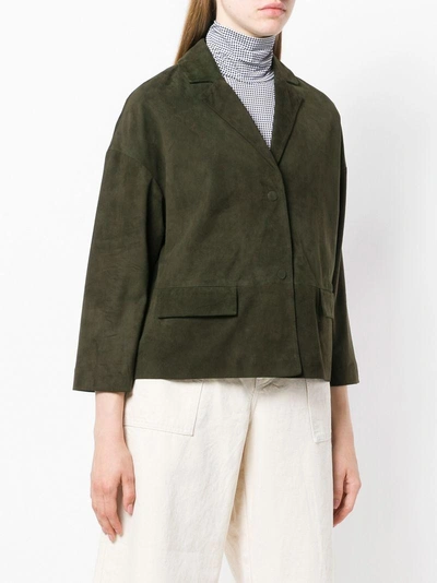Shop P.a.r.o.s.h . Oversized Cropped Jacket - Green