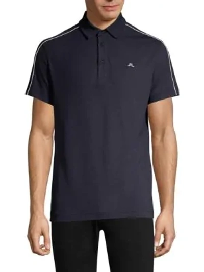 Shop J. Lindeberg Golf Regular-fit Stripe Polo In Navy