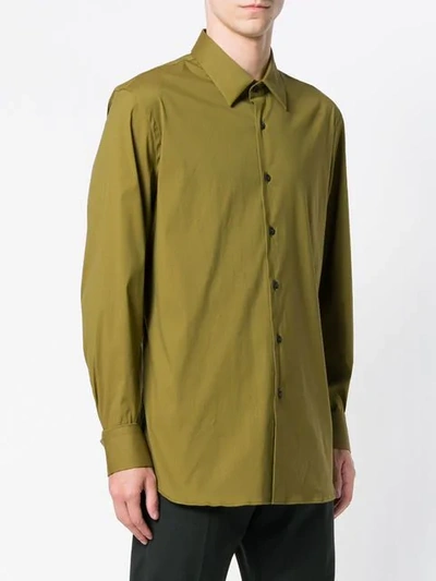 Shop Prada Classic Straight Fit Shirt - Green