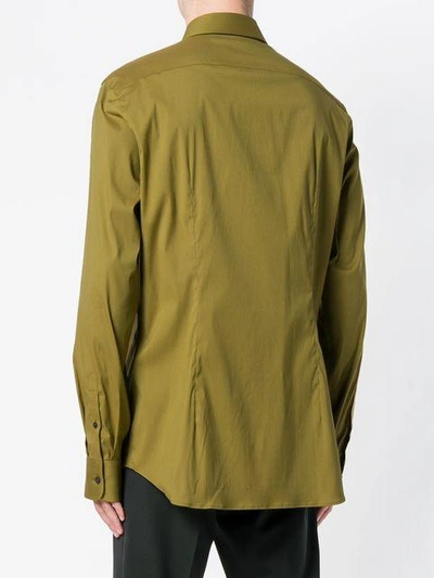 Shop Prada Classic Straight Fit Shirt - Green