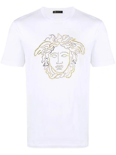 Shop Versace Embellished Medusa Logo T