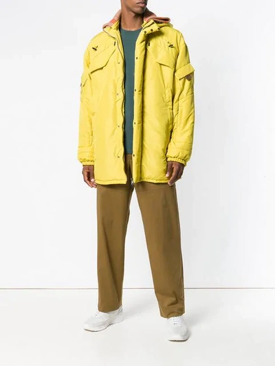 Shop Qasimi Hooded Parka In Yellow