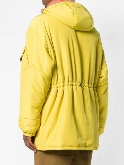 Shop Qasimi Hooded Parka In Yellow