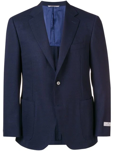 Shop Canali Einreihiges Sakko In Blue