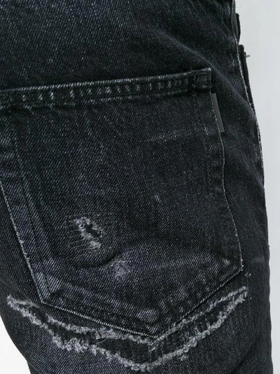 Shop Saint Laurent Slim Faded Jeans In Black