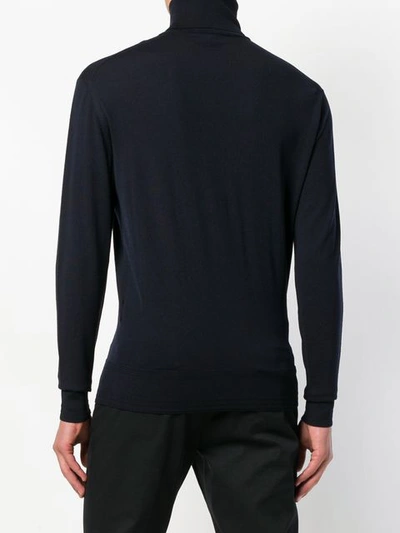Shop Tom Ford Slim Fit Polo Neck In Blue