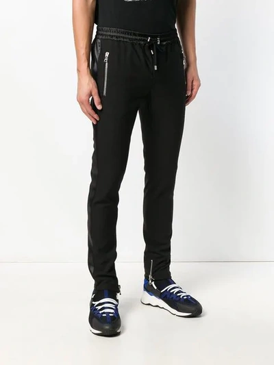 Shop Balmain Tuxedo Track Pants In Black