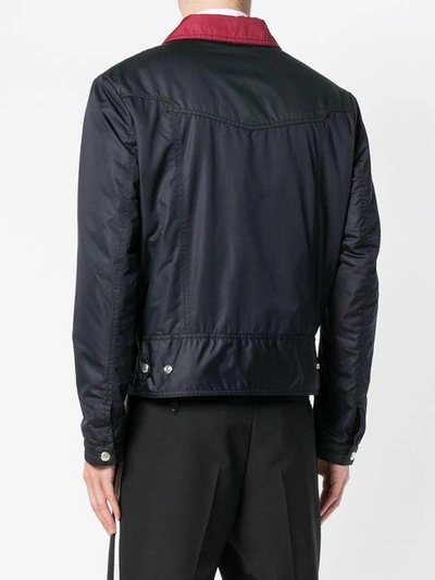 Shop Givenchy Logo Patch Jacket - Blue