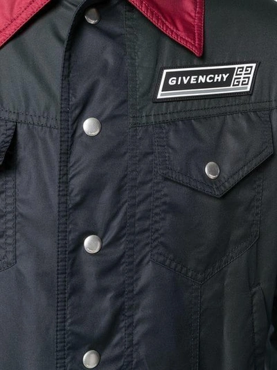 Shop Givenchy Logo Patch Jacket - Blue