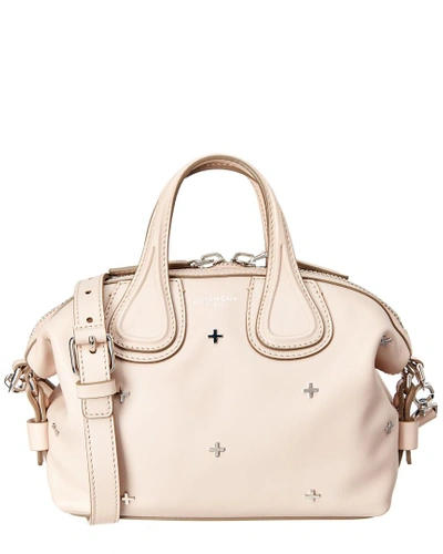 Shop Givenchy Nightingale Small Cross Embellished Leather Satchel In Nocolor