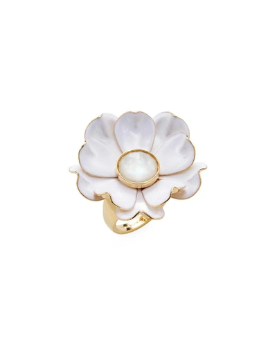 Shop Kate Spade 12k Yellow Gold Plated Bright Blossom Flower Ring In Nocolor