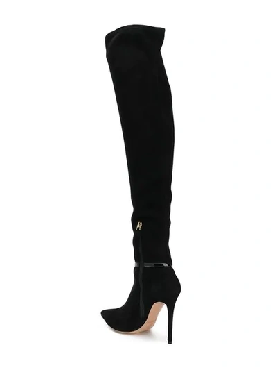 Shop Giorgio Armani Stiletto Knee Boots In Black