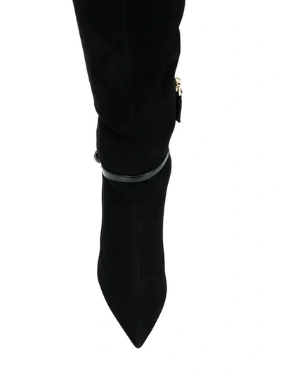 Shop Giorgio Armani Stiletto Knee Boots In Black