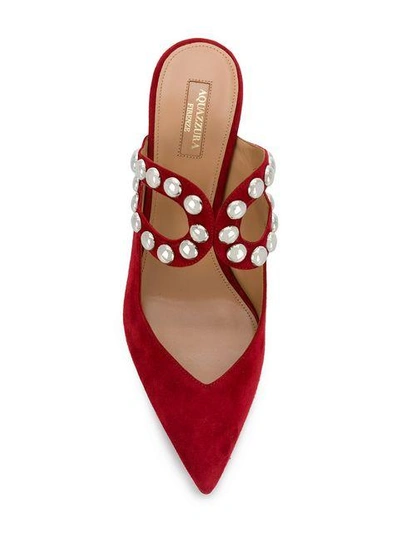 Shop Aquazzura Dj Suede Mules