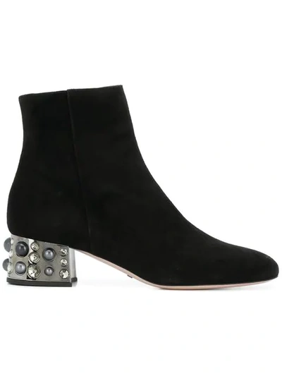 Shop Sebastian Embellished Heel Boots In Black