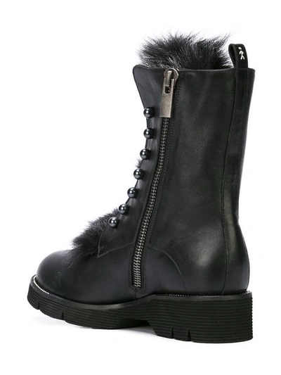 Shop Henry Beguelin Embellished Chunky Heel Boots - Black