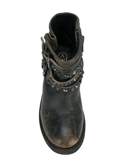 Shop Ash Distressed Studded Boots - Brown