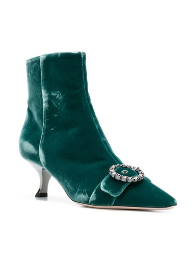 Shop Sebastian Stiefeletten Mit Verzierter Schnalle In Green