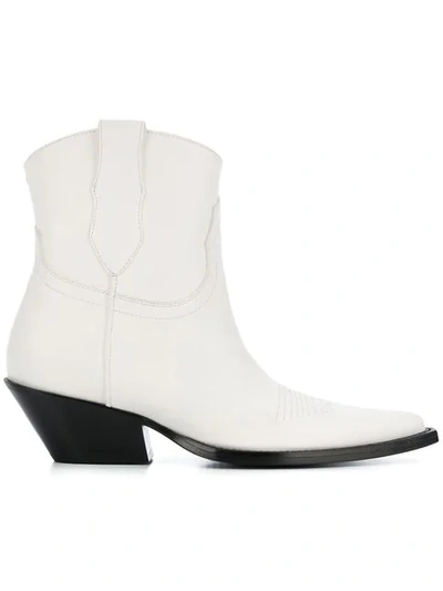 Shop Maison Margiela Pointed Ankle Boots - White