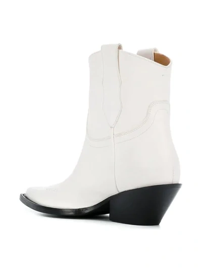 Shop Maison Margiela Pointed Ankle Boots - White