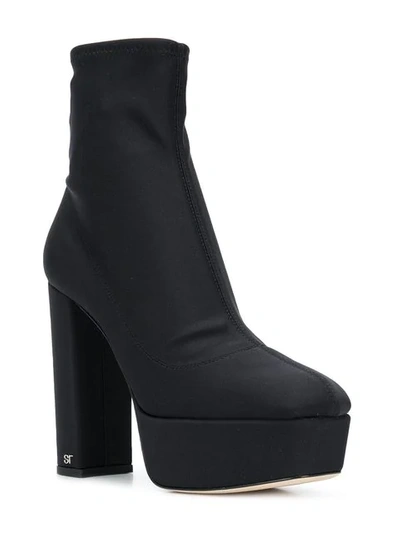 Shop Sergio Rossi Block Platform Heel In Black