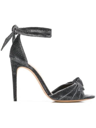 Shop Alexandre Birman Glitter Bow Sandals In Metallic