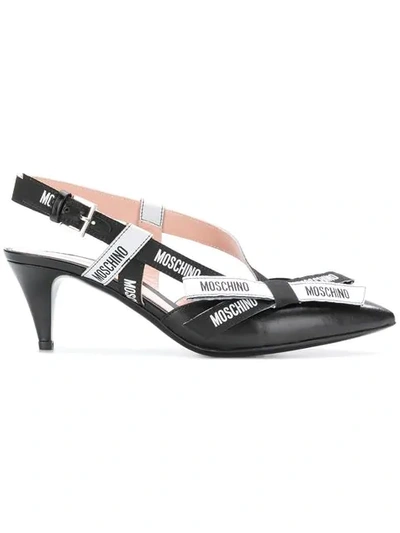 Shop Moschino Pointed Pumps - Black