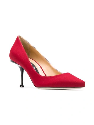 Shop Sergio Rossi Classic Pointed Pumps In Red