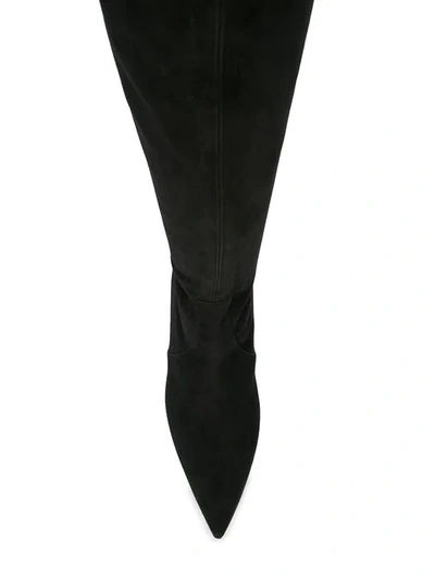 Shop Casadei Over-the-knee Pointed Toe Boots In Black