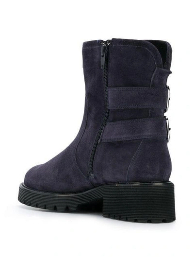 Shop Hogl Block Military Boots In Blue