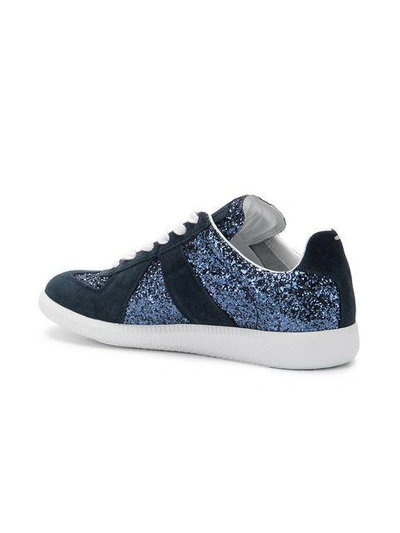 Shop Maison Margiela Glitter Replica Sneakers - Blue