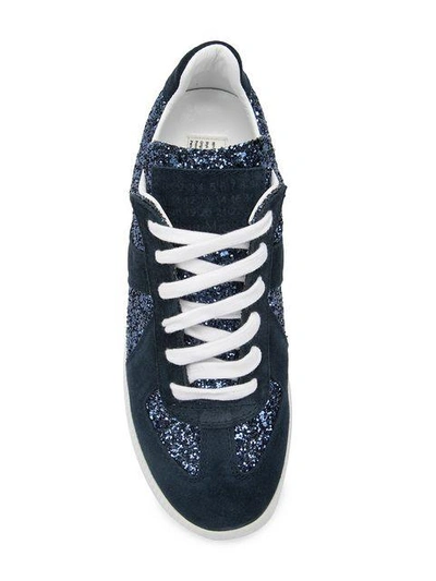 Shop Maison Margiela Glitter Replica Sneakers - Blue