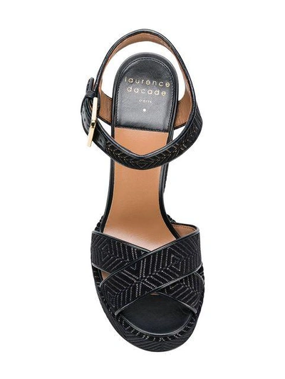Shop Laurence Dacade Embroidered Platform Sandals - Black