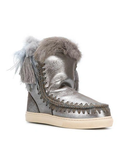 Shop Mou Eskimo Sneaker Boots In Grey