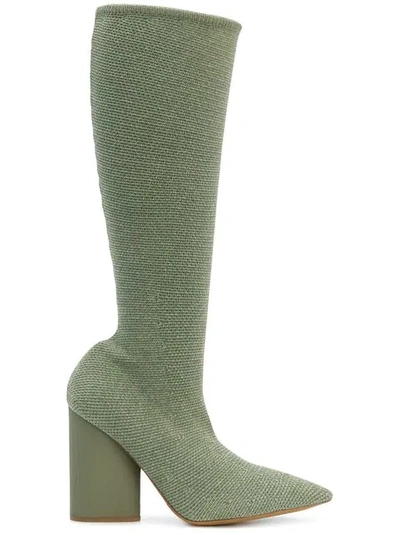 Shop Yeezy Stretch Boots In Green