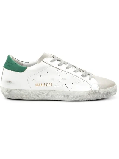 Shop Golden Goose Superstar Sneakers In White Green Skate