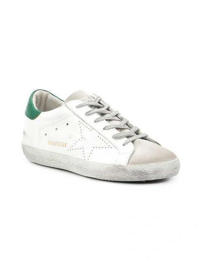 Shop Golden Goose Superstar Sneakers In White Green Skate
