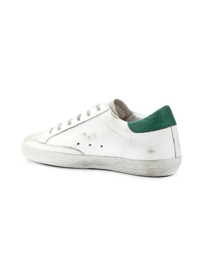 Shop Golden Goose Superstar Sneakers In White Green Skate