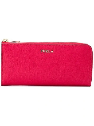 Shop Furla Logo Zip-around Wallet - Pink