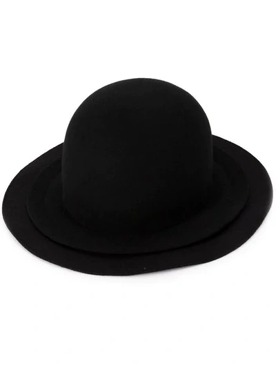 Shop Yohji Yamamoto Wide Brim Hat In Black