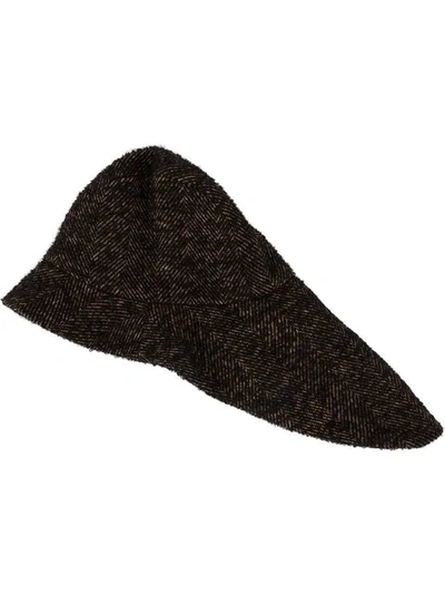 Shop Uma Wang Asymmetric Fitted Hat In Black