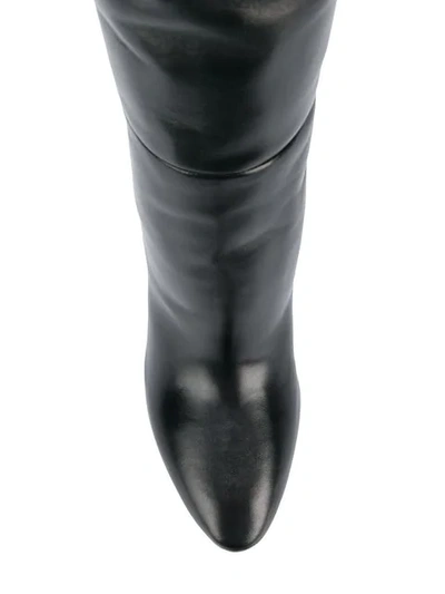Shop Saint Laurent Lou 95mm Knee-high Boots In Black