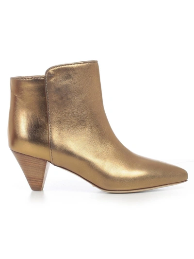 Shop Twinset Twin-set Pointed Toe Ankle Boots In Oro Free