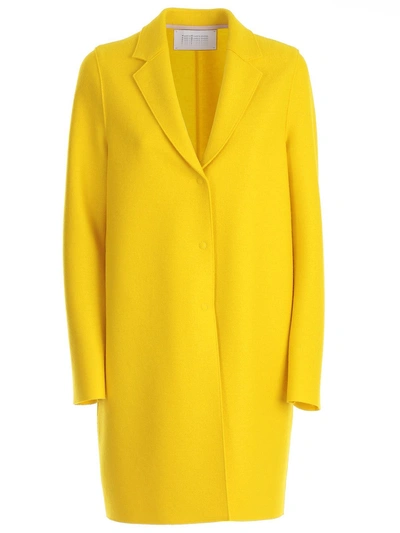 Shop Harris Wharf London Concealed Fastening Coat In Yellow