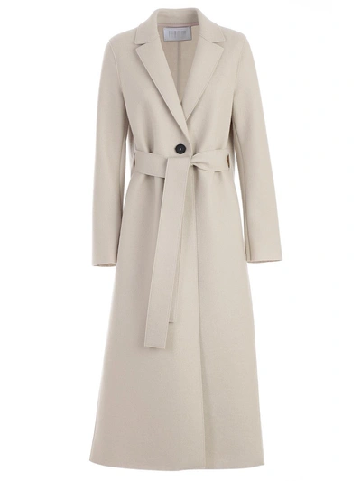 Shop Harris Wharf London Belted Wrapped Coat In Cream