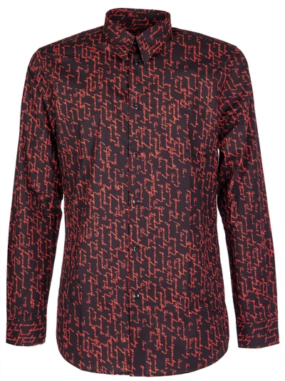 Shop Givenchy Logo Shirt In Black/red