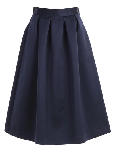 Shop P.a.r.o.s.h . Pleated Midi Skirt In Blu